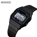Men’s Military-Style LED Watch with Auto Date & Silicone Band