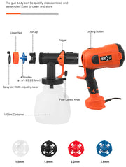 750W Electric Spray Gun 4 Nozzle Sizes 1200ml HVLP Household Paint Sprayer Flow Control Easy Spraying by PROSTORMER