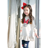 Comfortable Kids Clothing Set with cartoon bow knot