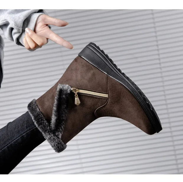 Winter Women Boots Fashion High-top Cotton Shoe Non Slip Wedges Platform Booties Mid-calf Snow Boots Warm Winter Boots for Women