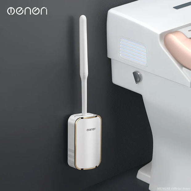 Wall-Mount Quick Drain Toilet Brush Set