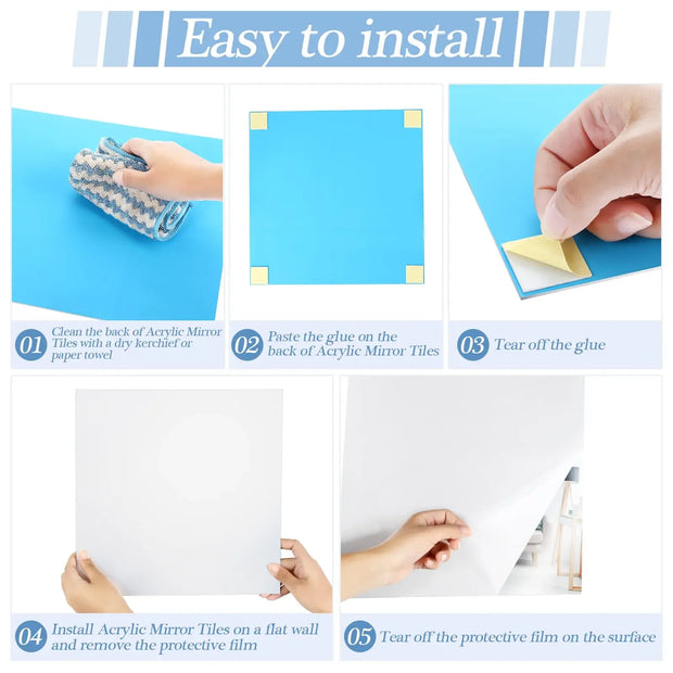 3D Acrylic Mirror Wall Sticker Set