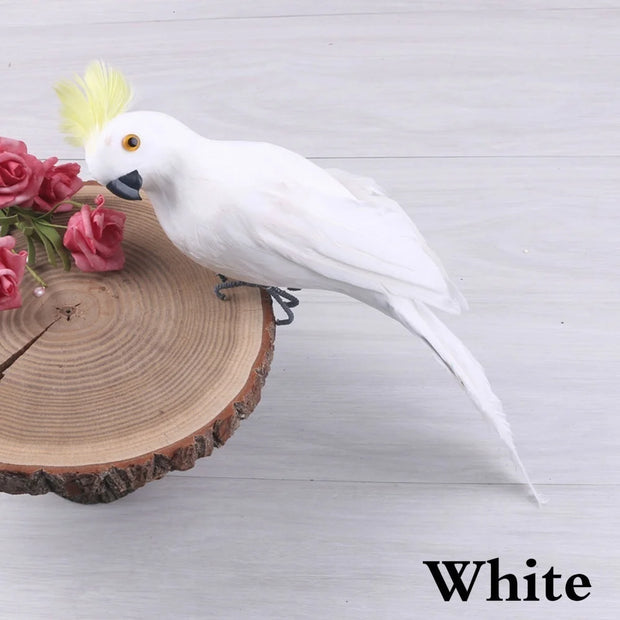 Handmade Feather Parrot Garden Ornament