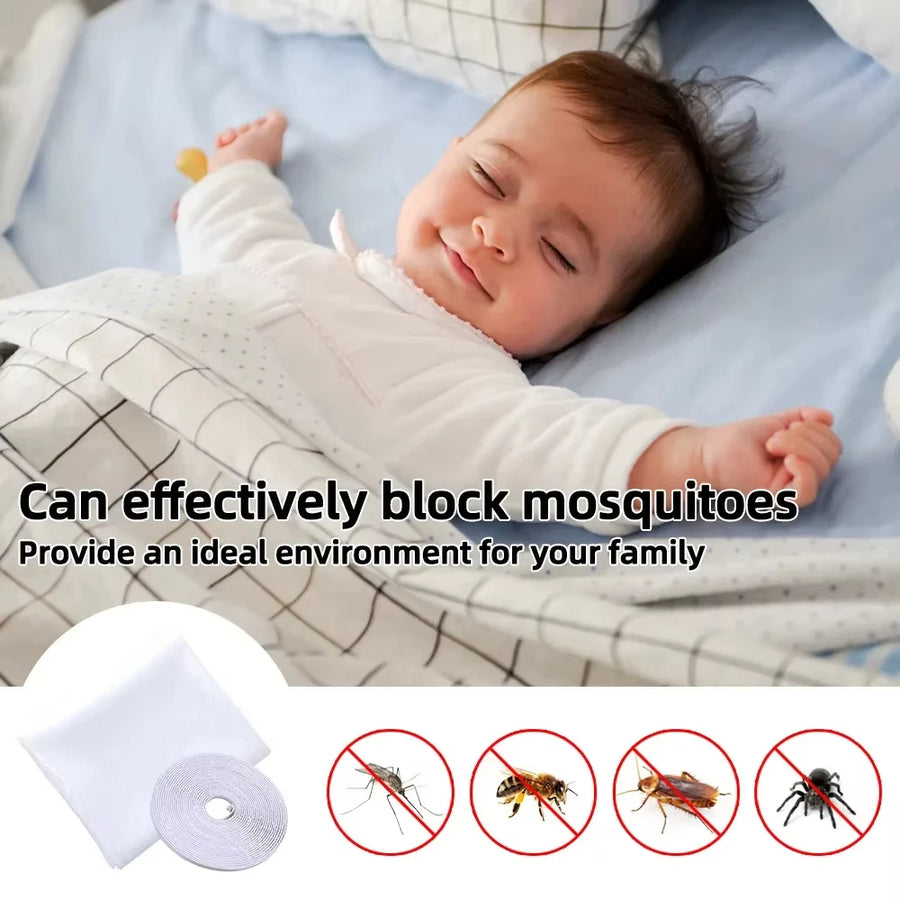 Magnetic Mosquito Net for Windows, Fly Screen with Self-Adhesive Tape