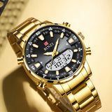 Gold watch dial close up
