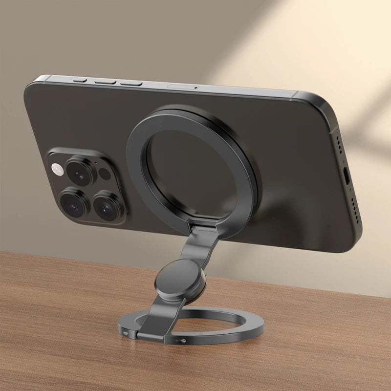 Double-Sided MagSafe Phone Holder – Foldable 360° Rotating Stand for iPhone 14/15/16