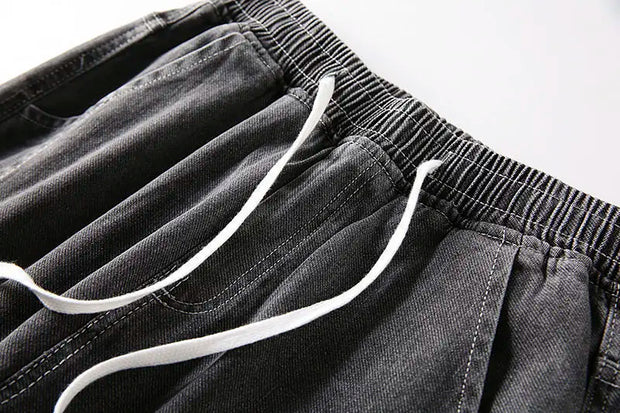 Jeans For Man Clothes Straight Baggy Wide Leg Casual Oversize Pants Vintage Korean Streetwear Tapered Embroidered Trousers