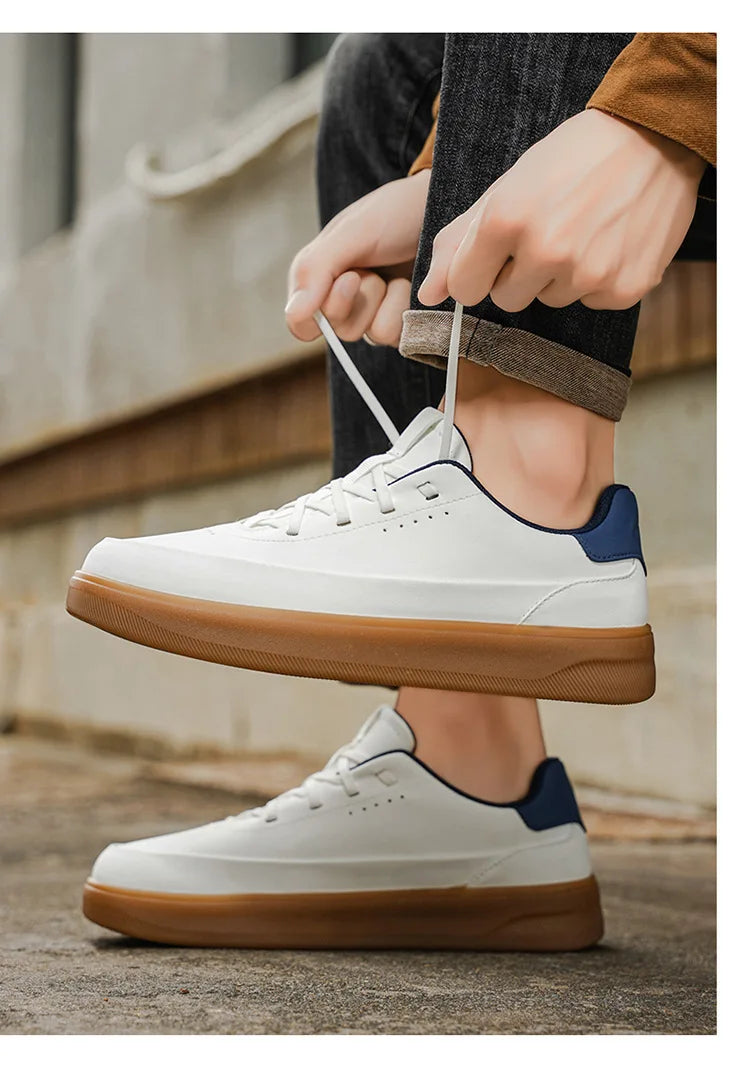 Men's Leather Casual Shoes, Lightweight Soft Sole