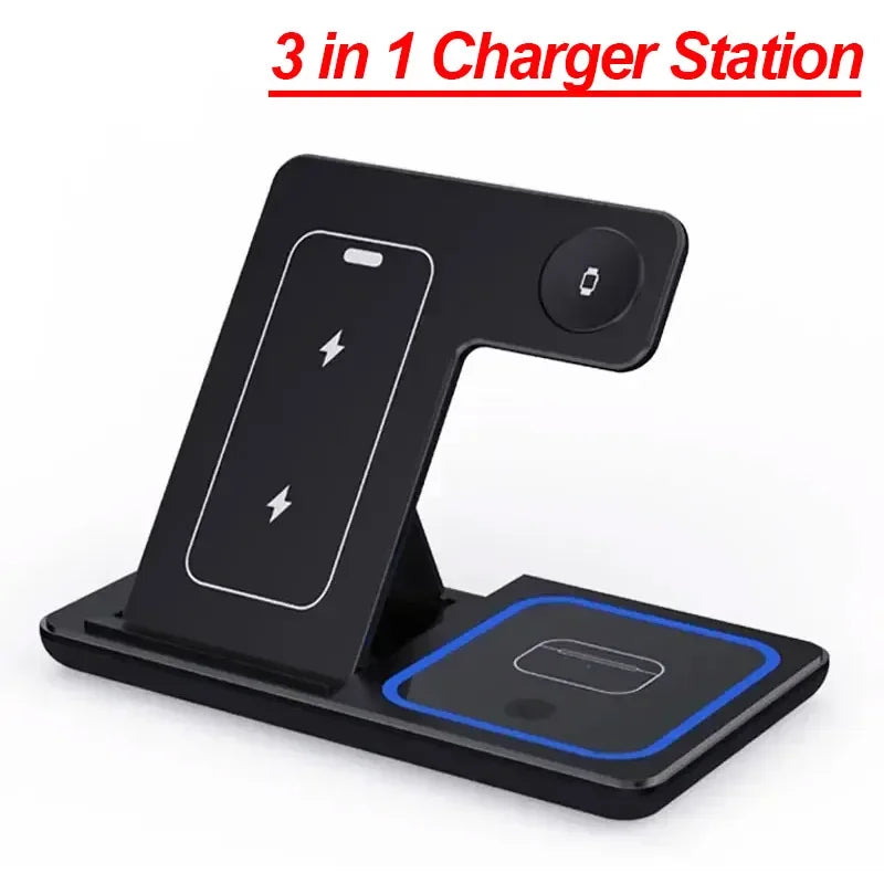 Foldable 3-in-1 Wireless Charging Station – for iPhone 17/16/15/14/13/12, iWatch & AirPods