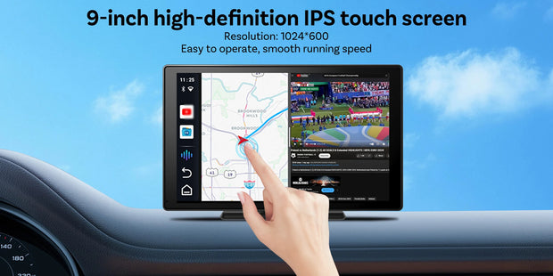 OTTOCAST CarPlay Screen 9.0" INCH 4K Car Touch Screen Wireless Carplay Android Auto Radio DVR GPS Video Built-in Youtube Netflix