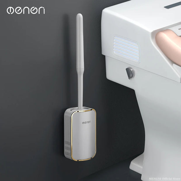 Wall-Mount Quick Drain Toilet Brush Set