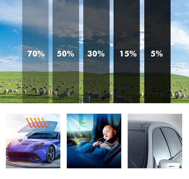 50cmx3m Car Window Privacy Tint Film Auto Vinyl Anti Look Glass Sticker Foils Ceramic Summer Solar UV Protector Mirror Films
