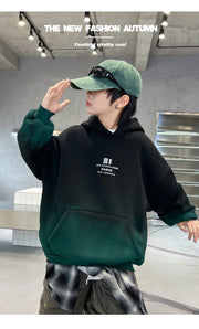 Fashion Kids Winter Clothes New Product Warm Hoodies Sweatshirts Boy Novelty High Streetwear Outerwear Child Gradient Sweatshirt