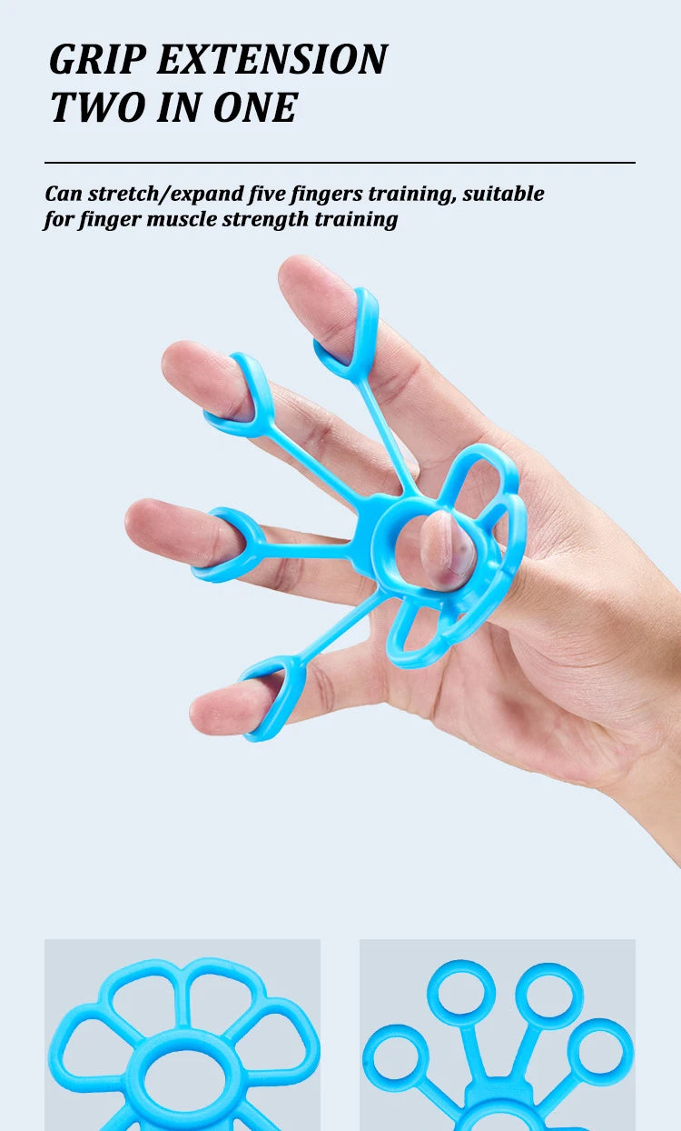 Silicone Finger Exerciser, Hand Grip Strength Trainer for Forearm and Muscle
