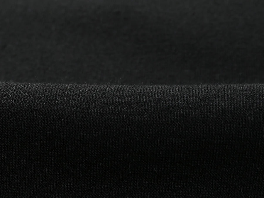 Mens fleece lined jogger sweatpants – close-up of black fabric texture