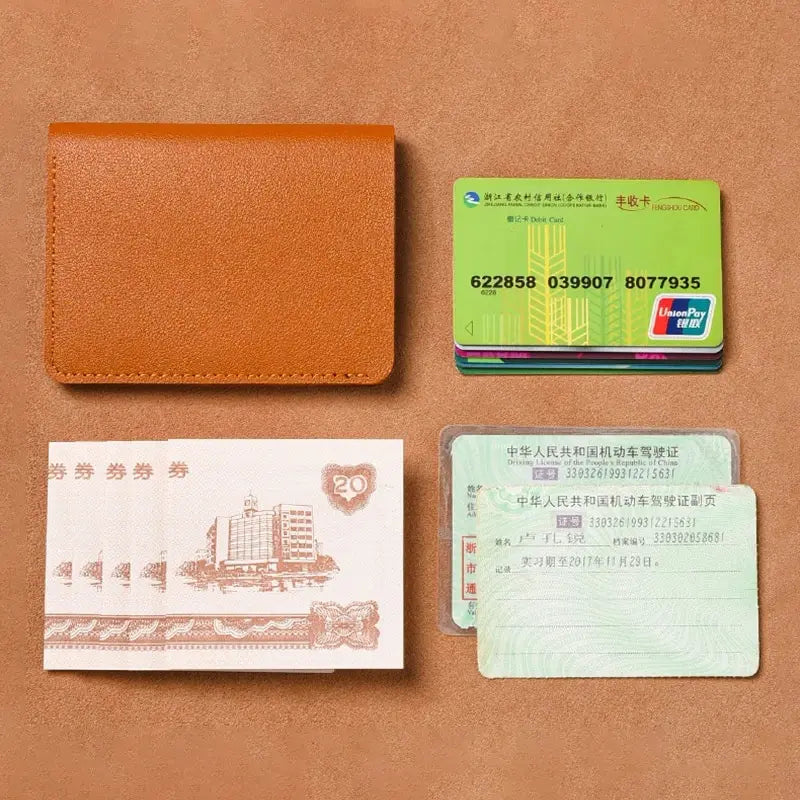 Slim PU Leather Wallet, Ultra-Thin Card Holder for Men and Women