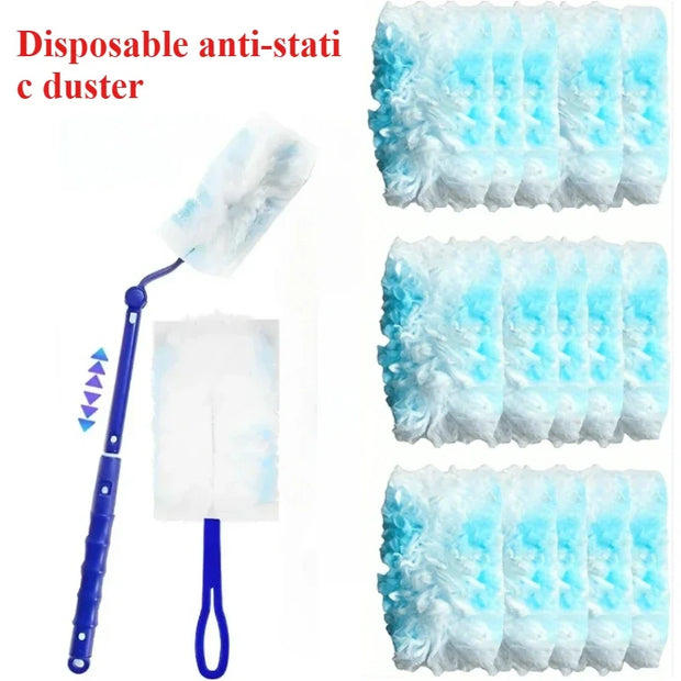 2-in-1 Telescopic Window Glass Cleaner Wiper Long Handle Sponge Brush Window Mop Squeegee Wiper Cleaning Squeegee Tool