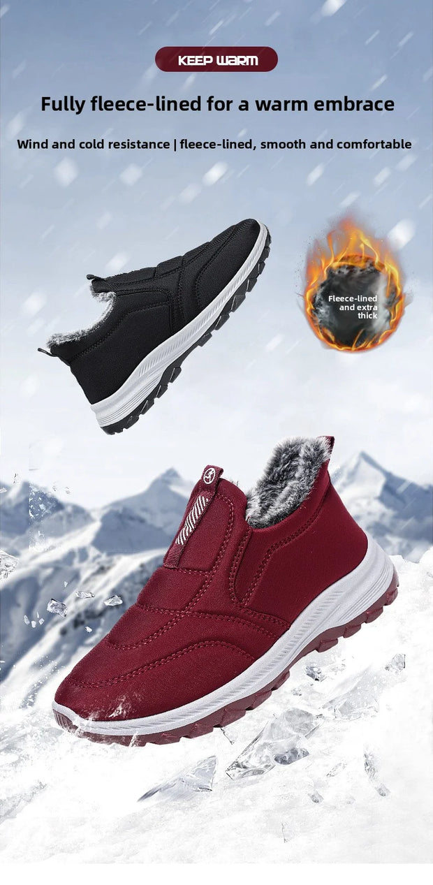 Winter Women Boots Outdoor Snow Boots Warm Lightweight Cotton Boot Non-slip Hiking Walking Shoes Fur Comfortable Women Ankle Boo
