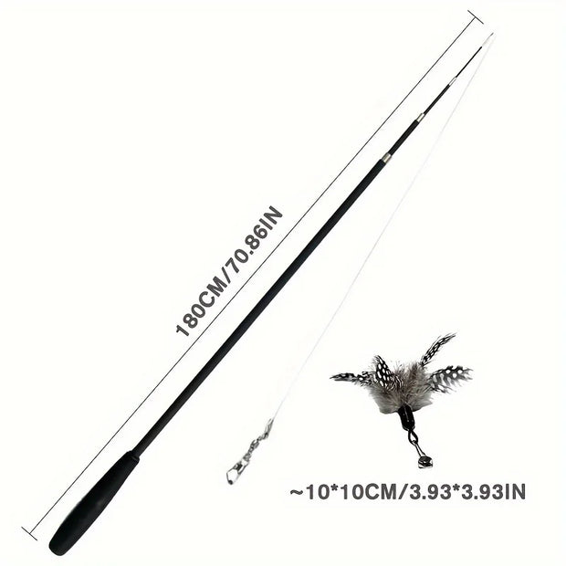 Telescopic Cat Teaser Wand with Cartoon Design