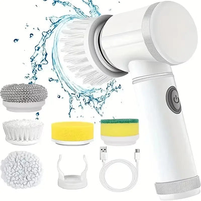 Cordless spin scrubber front view