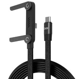 240W 2-in-1 Braided Type-C Cable with Foldable Stand – for Phones & Laptops