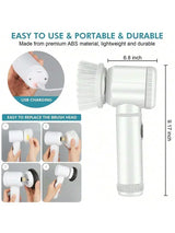 Cordless Electric Spin Scrubber, 5-in-1, for Bathroom Tile and Kitchen