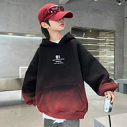 Fashion Kids Winter Clothes New Product Warm Hoodies Sweatshirts Boy Novelty High Streetwear Outerwear Child Gradient Sweatshirt