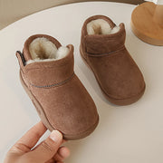 Winter Snow Boots For Children PU Leather Waterproof Kid's Plush Boots Thick Warm Cotton Shoes For Kids Boy's Girl's Warm Boots