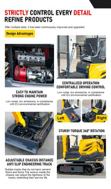 1.5 Ton Mini Excavator – Compact Micro Digger with Custom Colors for Greenhouse & Farm