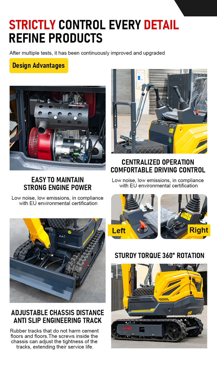 1.5 Ton Mini Excavator – Compact Micro Digger with Custom Colors for Greenhouse & Farm