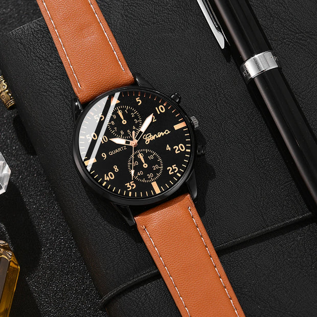 New Hip Hop Mens Fashion Watches Luxury Male Clock Wristwatch Sport MensWrist Watch Bracelet Set Relogio Masculino