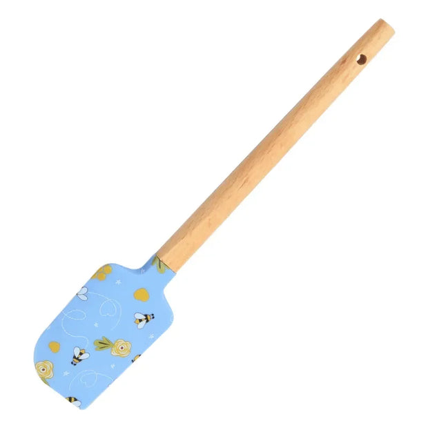Christmas Themed Wooden Handle Pastry Batter Mixing Scraper Cake Cream Silicone Spatula Baking Decorating Tools Kitchen Utensils