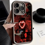 Red Scenery Phone Case for iPhone 11-17 Pro Max, Stylish Printed TPU