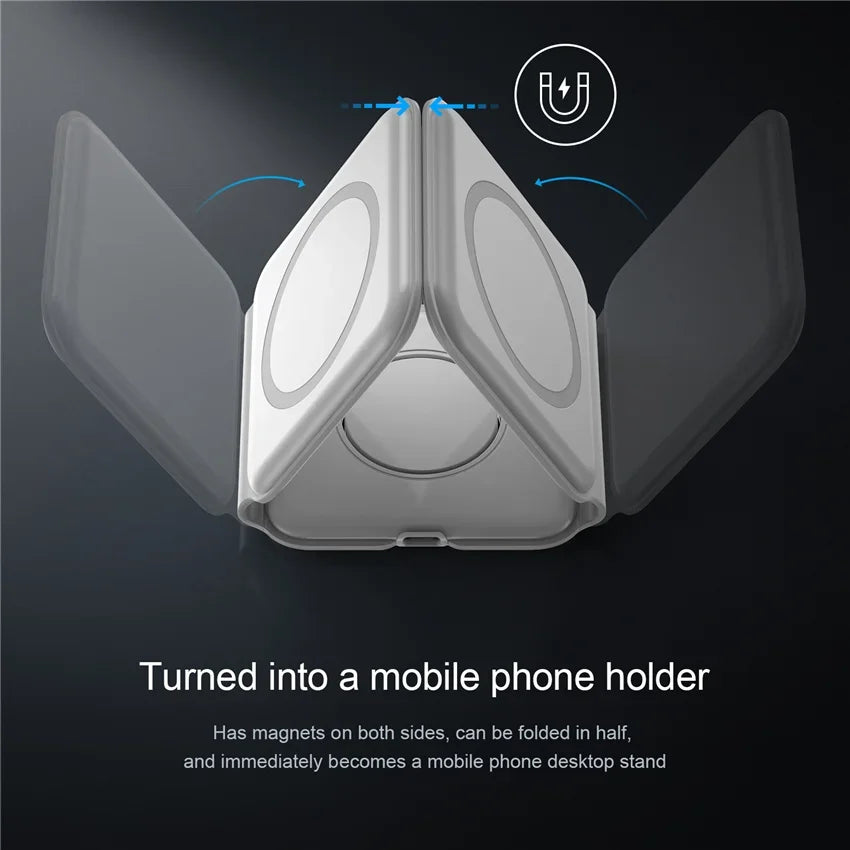 3-in-1 MagSafe Wireless Charging Station – Foldable Magnetic Travel Charger for iPhone