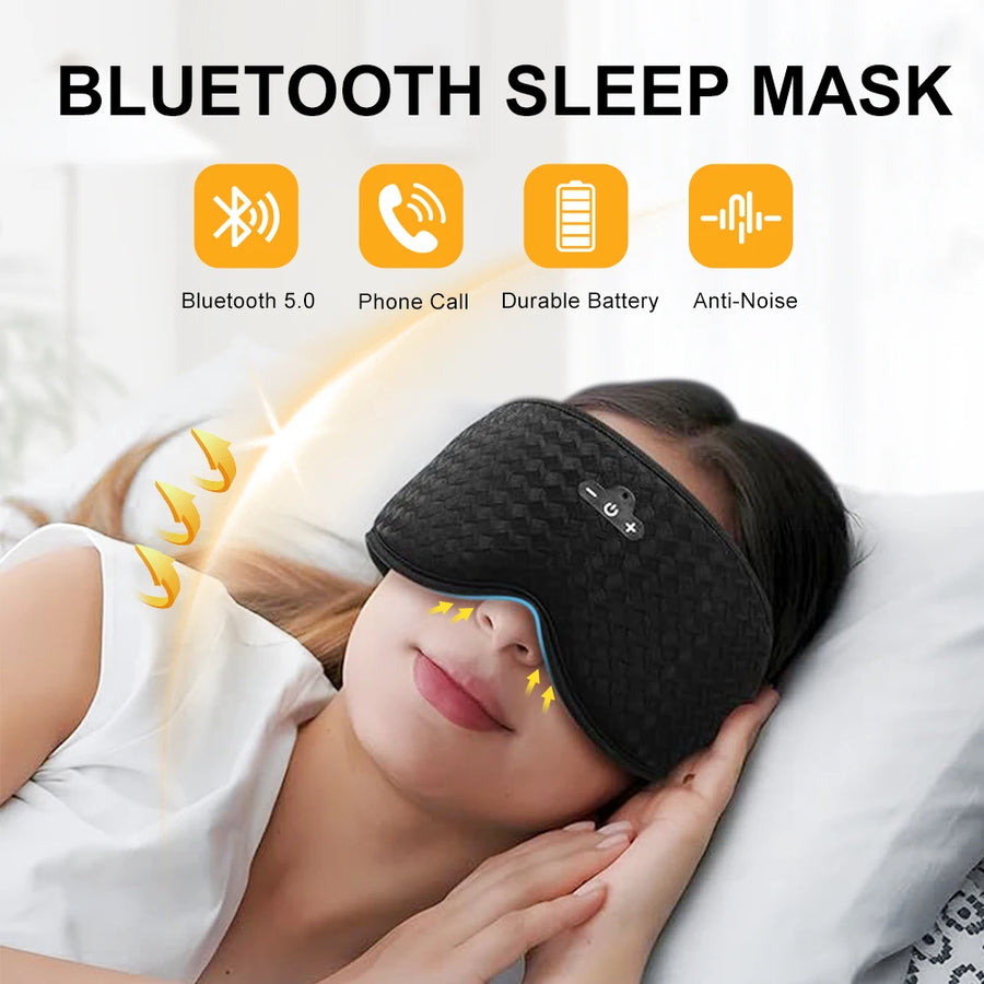 Bluetooth Sleep Headphones – 3D Eye Mask with Music, Soft Breathable