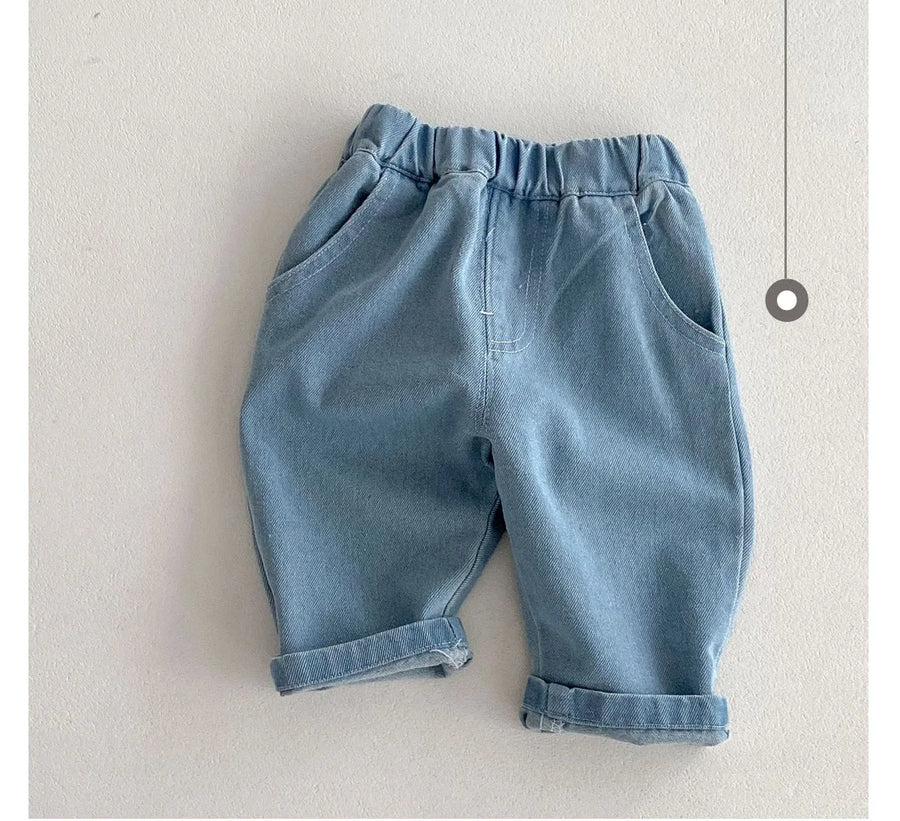 Toddler Boys Denim Pants – Soft Korean Style Casual (Ages 0-5)