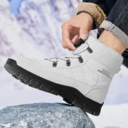 Winter Men Boots Outdoor Men Snow Boots High Top Cotton Boots with Fur Waterproof Non-slip Ankle Boots Lightweight Work Boots