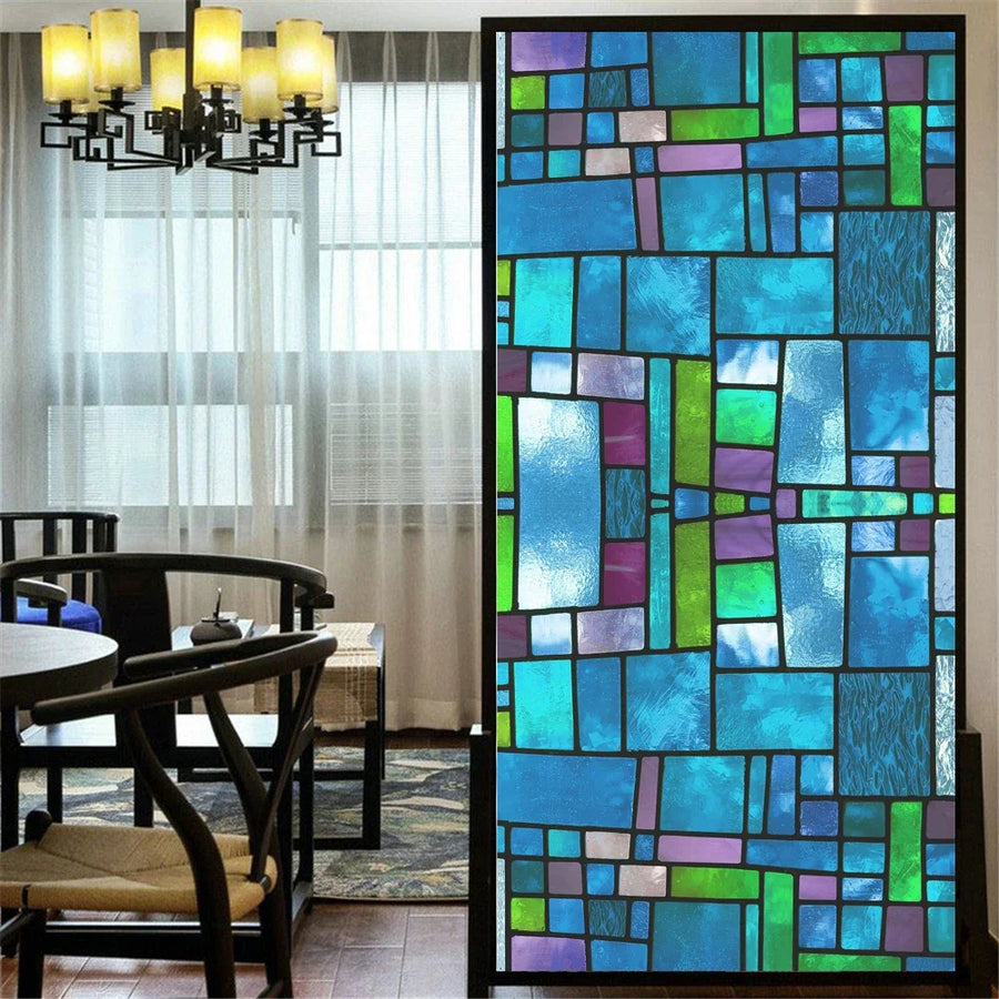 Privacy Window Film – Stained Glass, Static Cling, No Glue