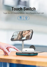3-in-1 Wireless Charging Station – Fast Charge Phone, Watch & Earbuds