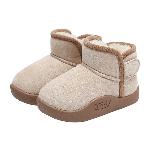 Winter Snow Boots For Children PU Leather Waterproof Kid's Plush Boots Thick Warm Cotton Shoes For Kids Boy's Girl's Warm Boots