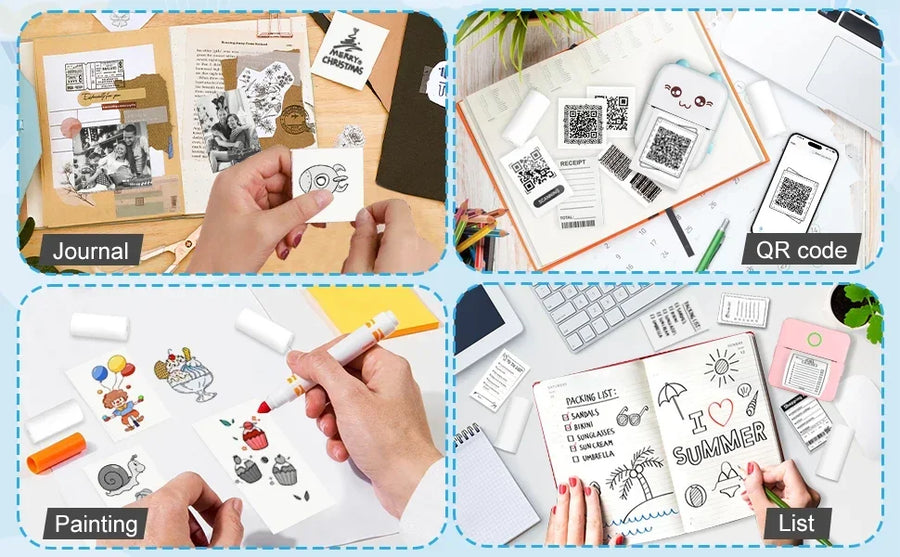 Mini Portable Printer Thermal Paper HD 57*25mm Universal Self-adhesive Roll Paper Label Sticker For Phone Printing Picture Photo UpTrend Deals