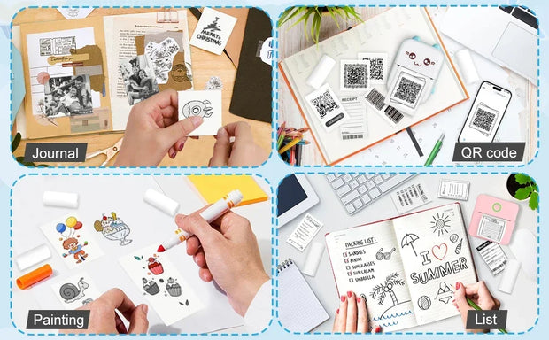 Mini Portable Printer Thermal Paper HD 57*25mm Universal Self-adhesive Roll Paper Label Sticker For Phone Printing Picture Photo