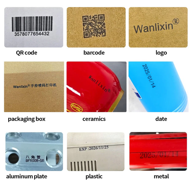 12.7mm 25.4mm Label Printer Handheld Inkjet Printer QR Bar Batch Code Date Number Logo Expiry Date Coding Machine Portable