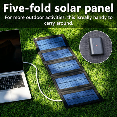 Portable Solar Panel Charger – Foldable USB Solar Panel for Phones, 5W, Outdoor Camping