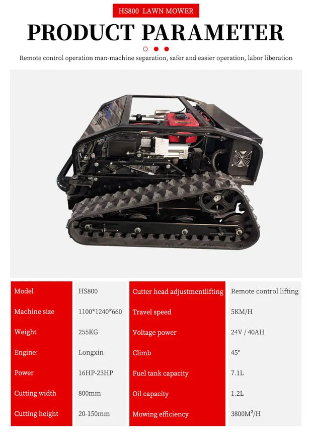 Customized remote-controlled robot lawn mower 550mm fully automatic lawn trimmer four-wheel drive