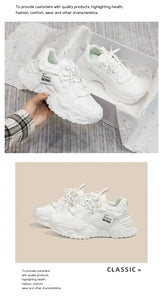Women's Platform Leather Sneakers – Versatile Black Lace-Up (2025)