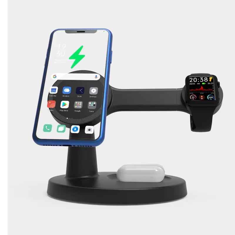 3-in-1 Wireless Charging Station – Fast Charge Phone, Watch & Earbuds