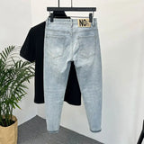 Men Skinny Jeans – Light Color Slim Fit Casual Fashion Denim