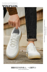 Men's Leather Casual Shoes, Lightweight Soft Sole