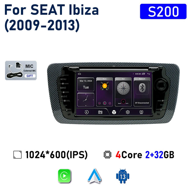 7" Touchscreen Car Stereo Head Unit For Seat Ibiza 6j 2009 - 2013 Multimedia Player GPS Navigation Carplay Android Auto Radio